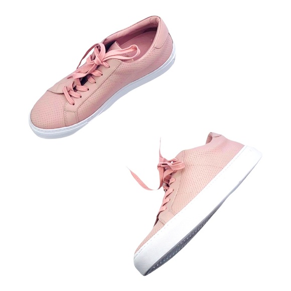 Greats Royale Luxury Italian Women's Low Top Blush Perforated Leather Sneakers - Picture 4 of 12